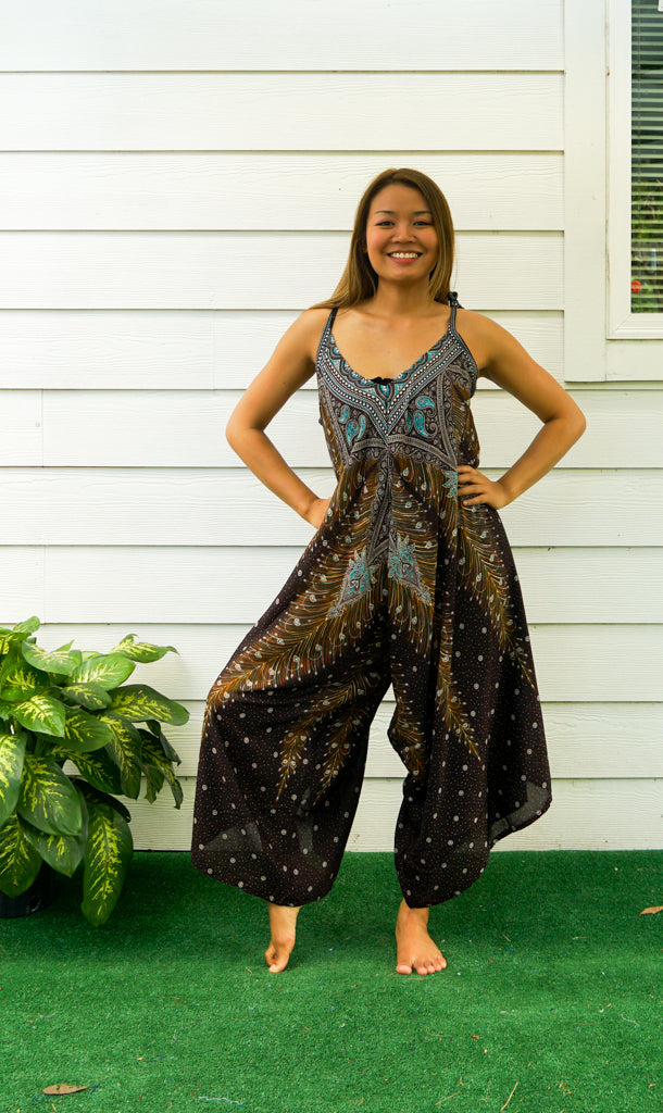 Regal Peacock Boho Jumpsuit