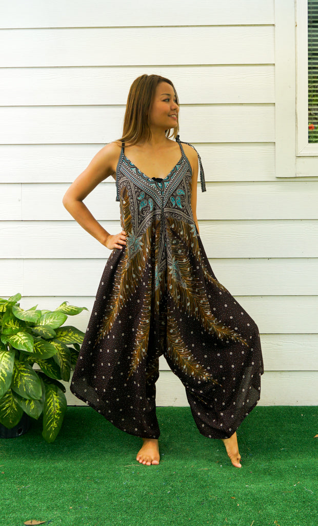 Brown Peacock Jumpsuit