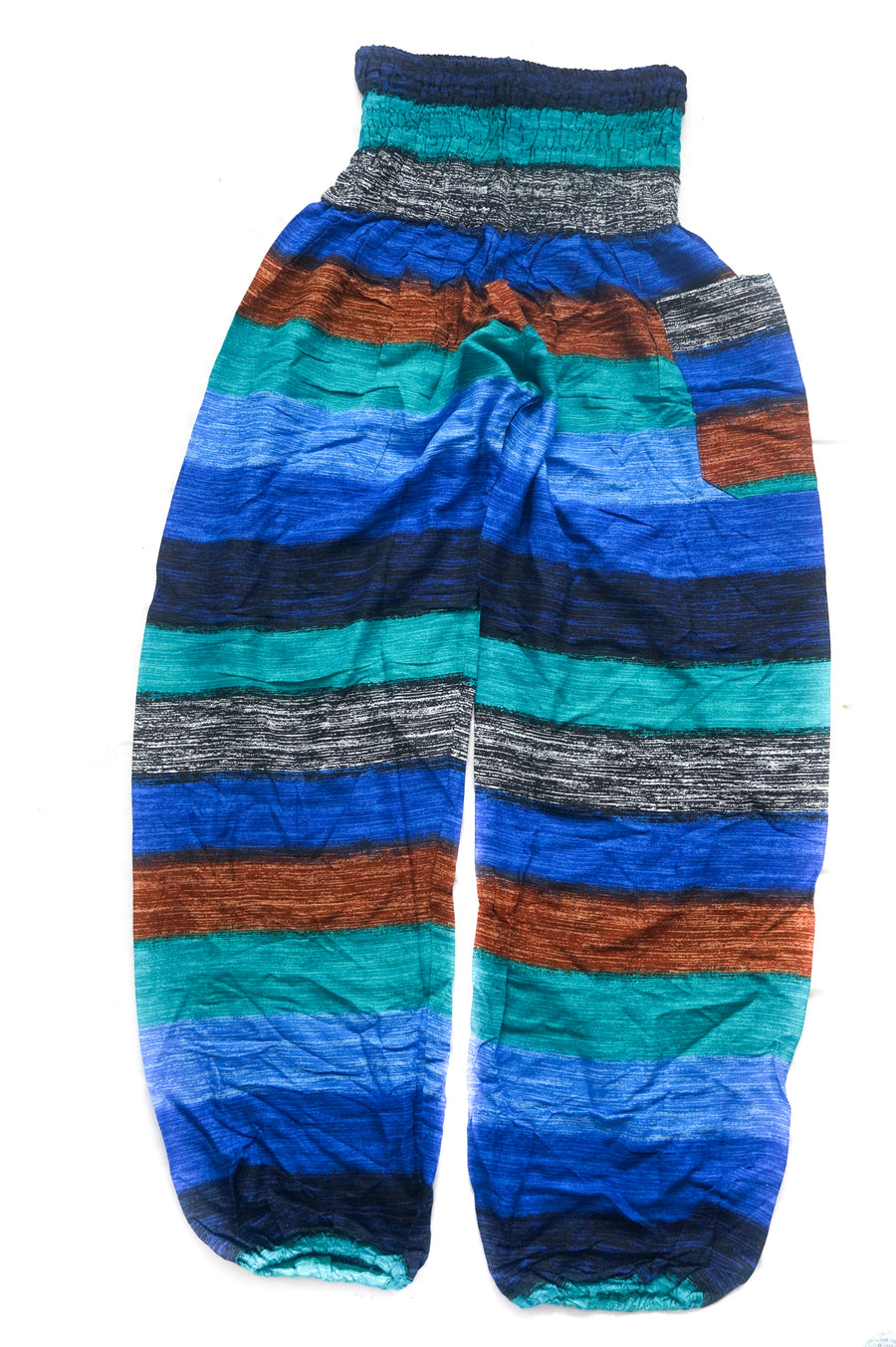 Turquoise Blue Stripes Harem Pants