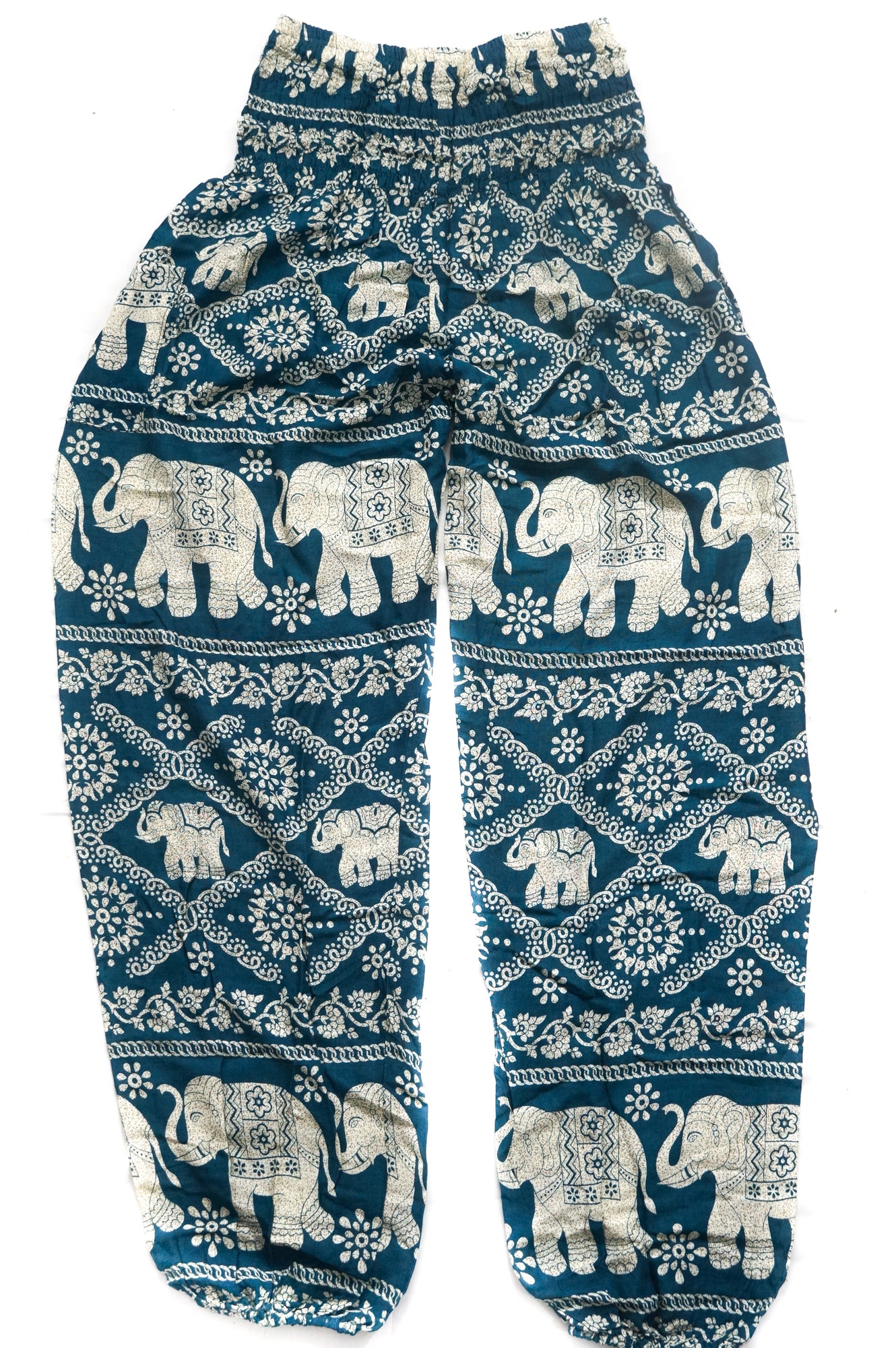 Turquoise Lovely Elephant Harem Pants - Lamsri Bohemian