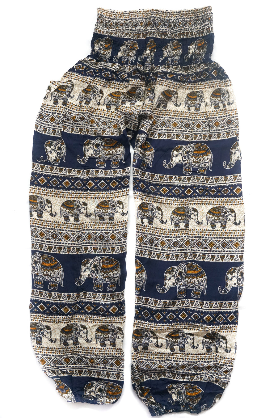 Blue Tribal Elephant Harem Pants