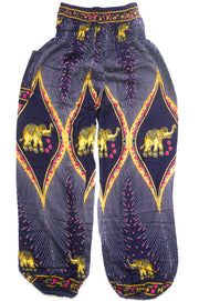 Purple Diamond Elephant Harem Pants