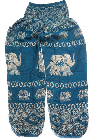 Teal Persian Elephant Harem Pants
