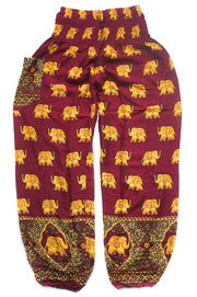 Glee Burgundy Elephant Harem Pants