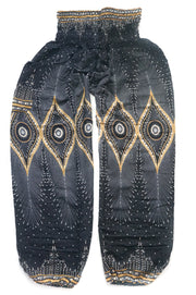 Black Diamond Peacock Harem Pants