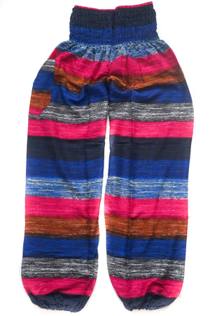 Pink Blue Striped Harem Pants