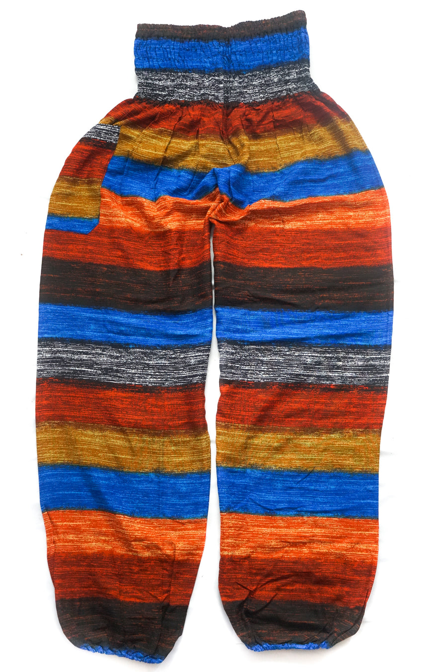 Brown Blue Striped Harem Pants