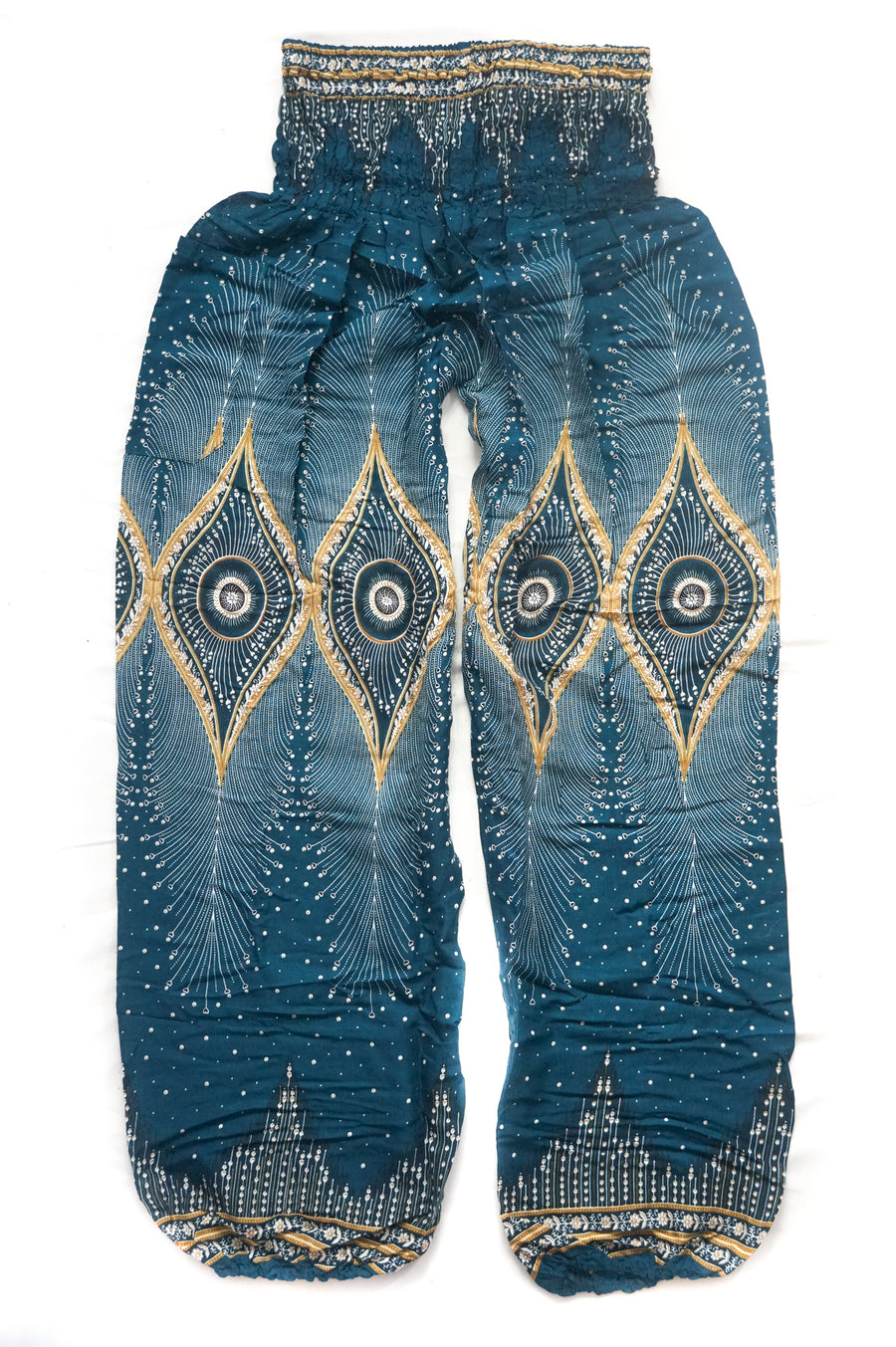 Teal Diamond Peacock Harem Pants