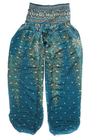 Teal Peacock Harem Pants