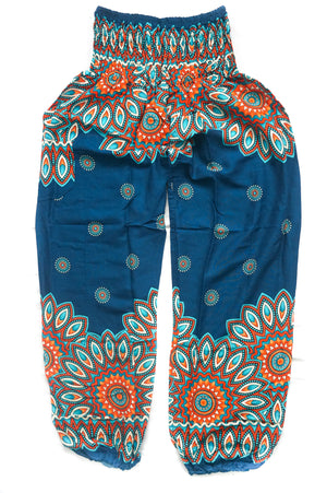 Turquoise Floral Manda Plus Size Harem Pants