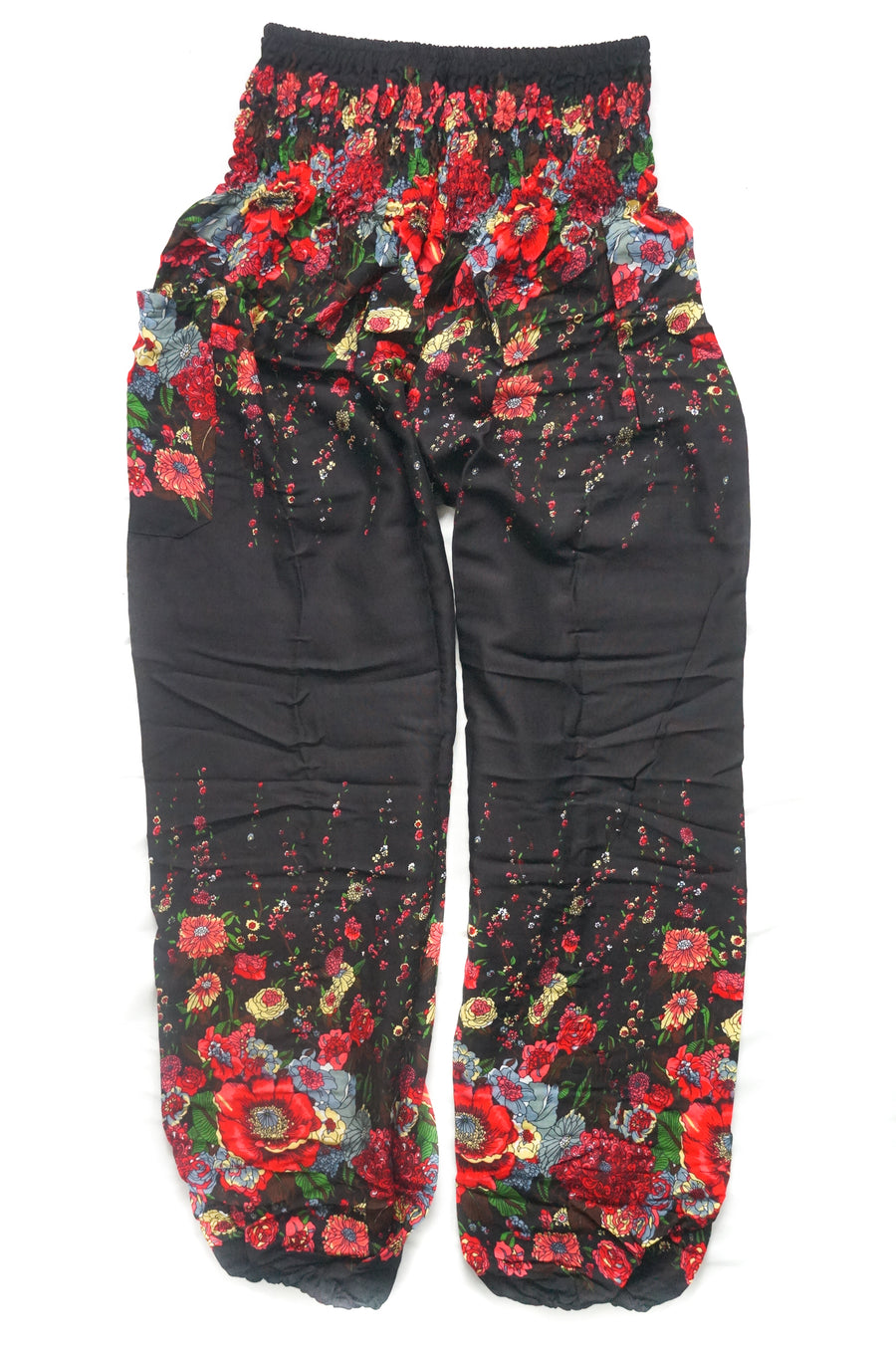 Black Floral Plus Size Harem Pants