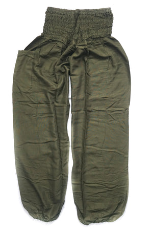 Solid Green Harem Pants