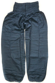 Solid Dark Blue Harem Pants