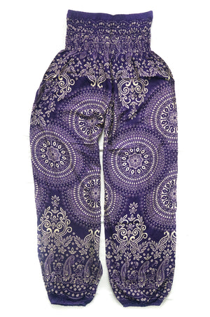 Purple Blossom Mandala Harem Pants