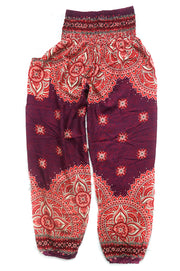 Burgundy Goddess Mandala Harem Pants