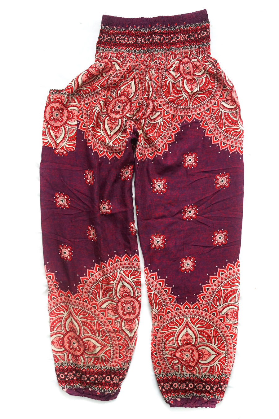 Burgundy Goddess Mandala Harem Pants