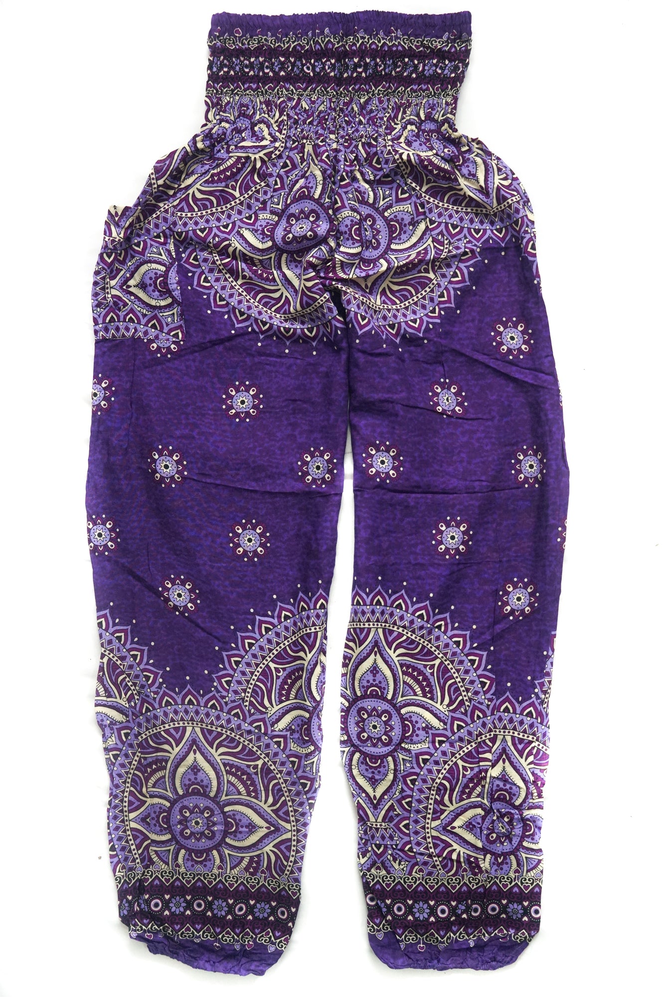 Mandala Roll Down Pants for women in the color Purple Rain