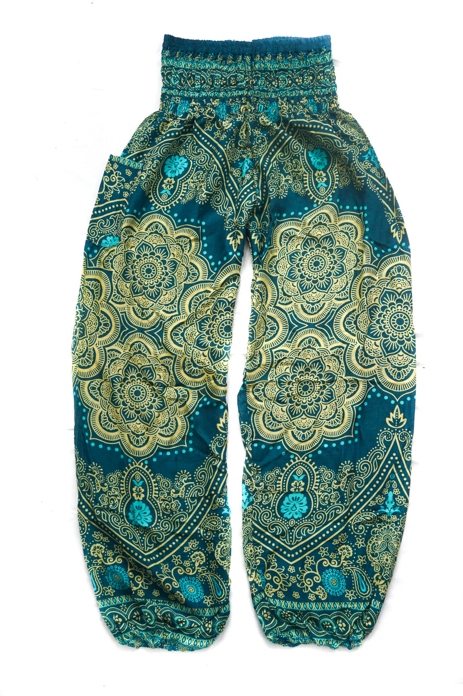 Turquoise Lotus Mandala Harem Pants