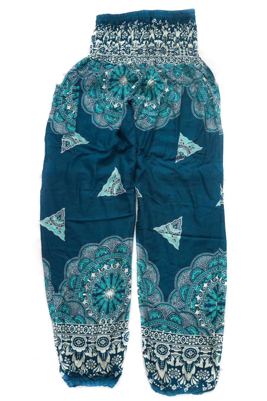 Teal Snow Mantra Harem Pants