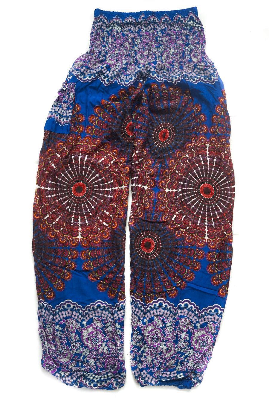 Cobalt Peacock Tail Harem Pants