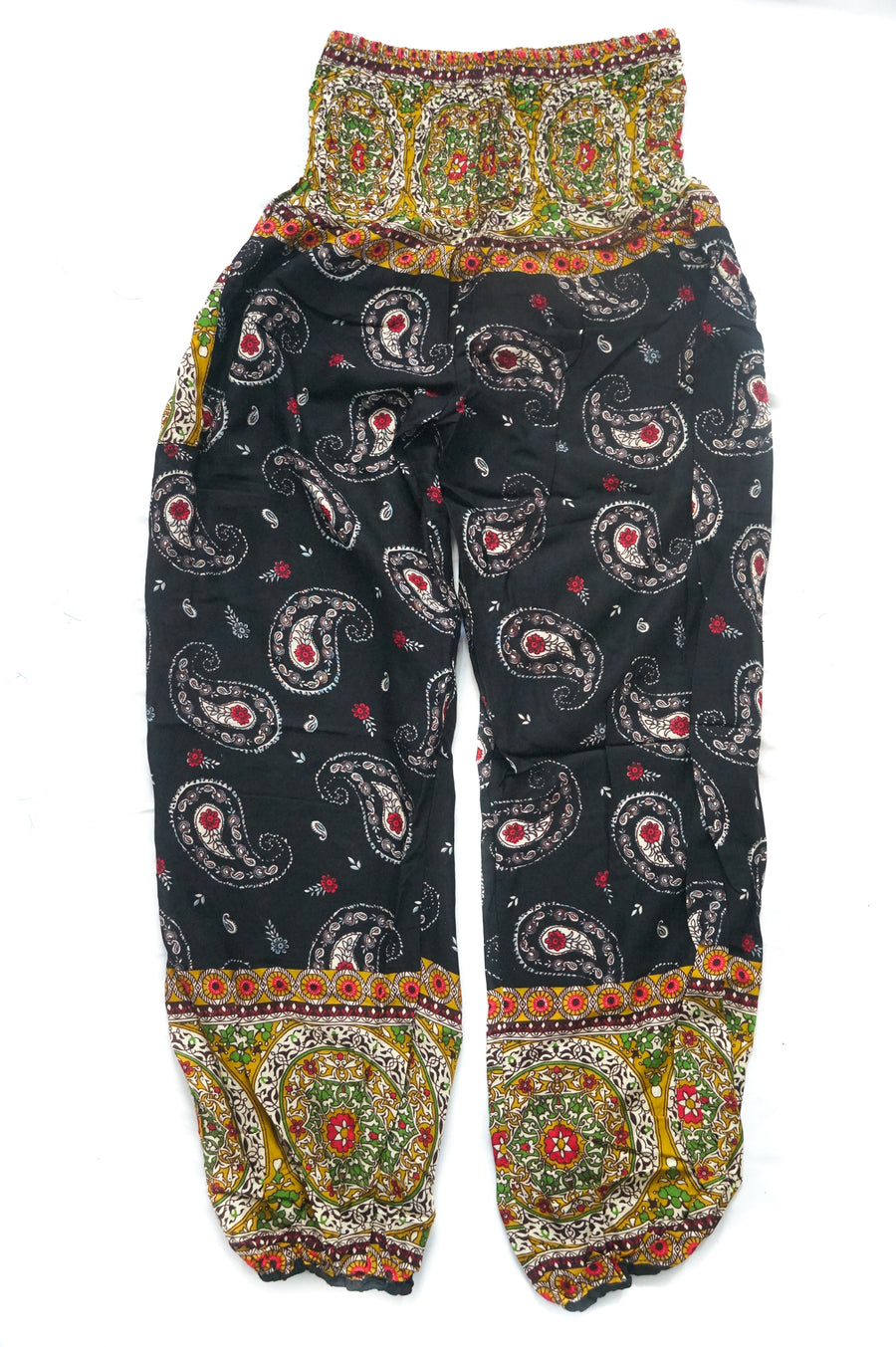 Black Paisley Buta Harem Pants