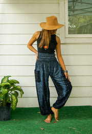 Black Peacock Harem Pants