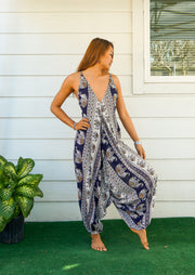 Blue Tribal Elephant Jumpsuit