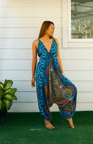 Teal Psychedelic Jumpsuit