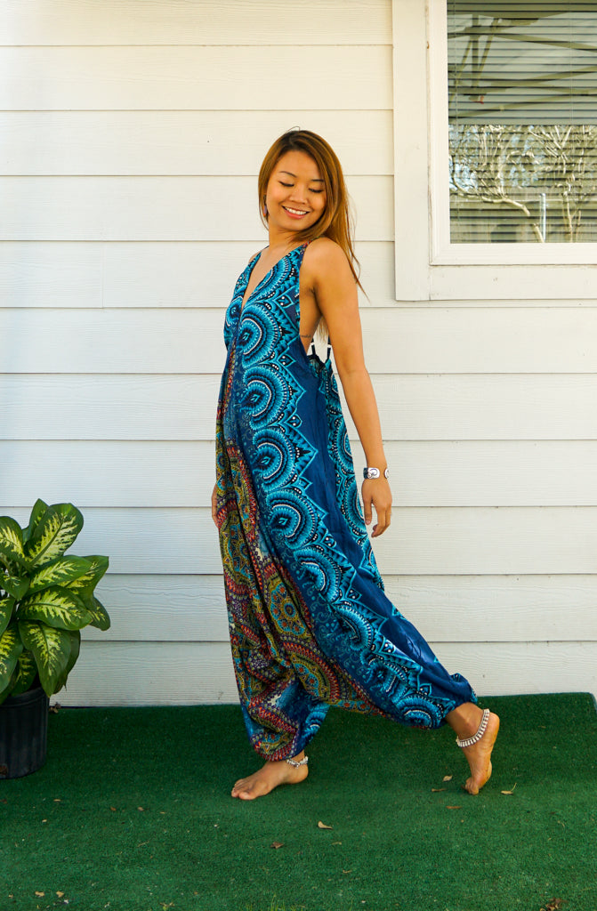 Teal Psychedelic Jumpsuit