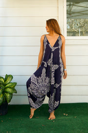 Dark Blue Butterfly Jumpsuit