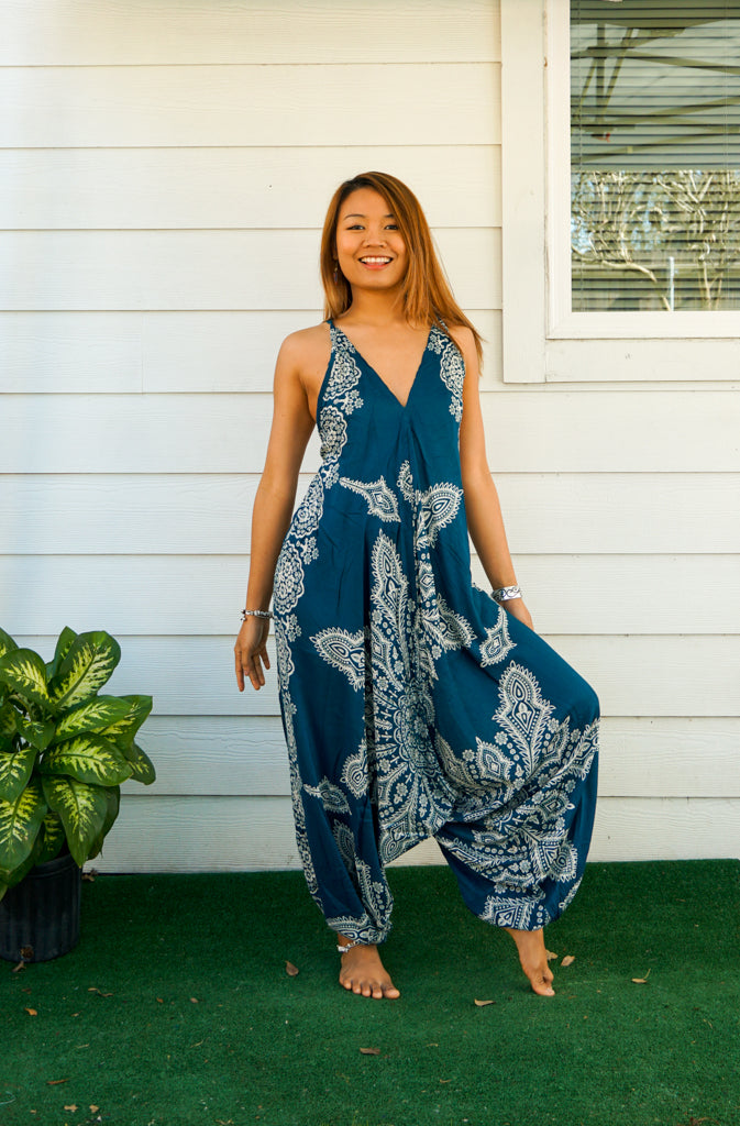 Teal Butterfly Jumpsuit