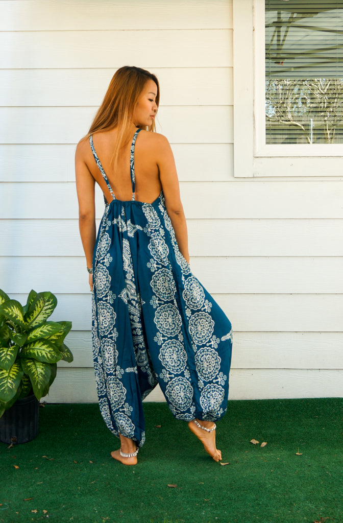 Teal Butterfly Jumpsuit