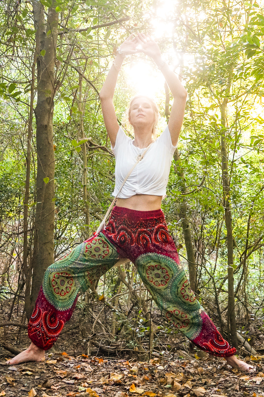 Burgundy Psychedelic Star Harem Pants