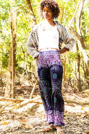 Indigo Peacock Tail Harem Pants