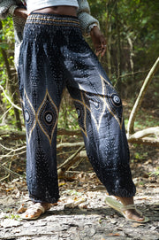 Black Diamond Peacock Plus Size Harem Pants