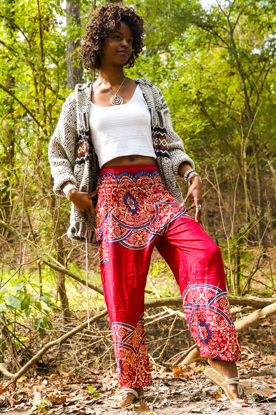 Red Luna Mandala Harem Pants