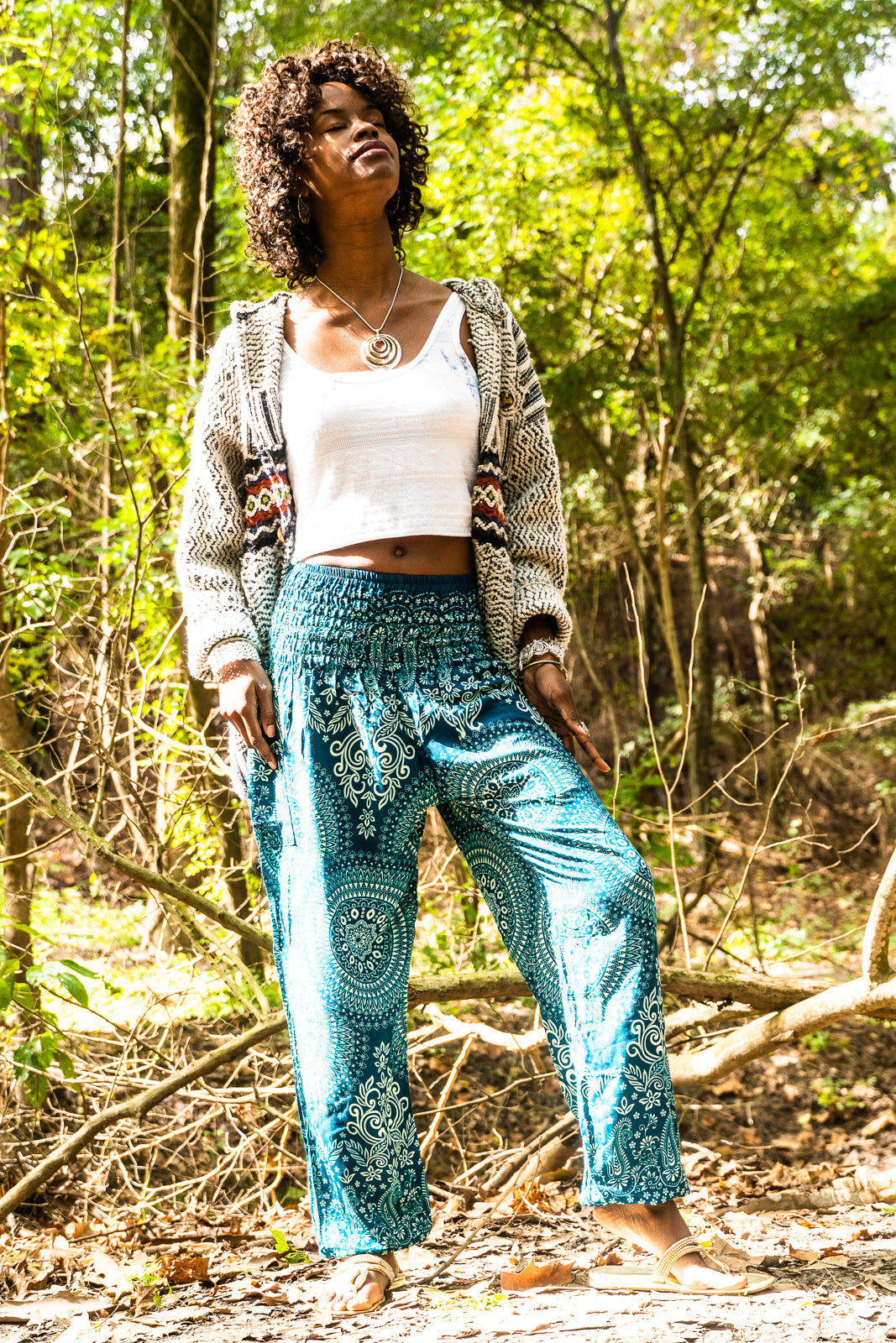 Ocean Blossom Mandala Harem Pants