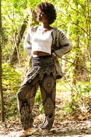 Umber Blossom Mandala Harem Pants