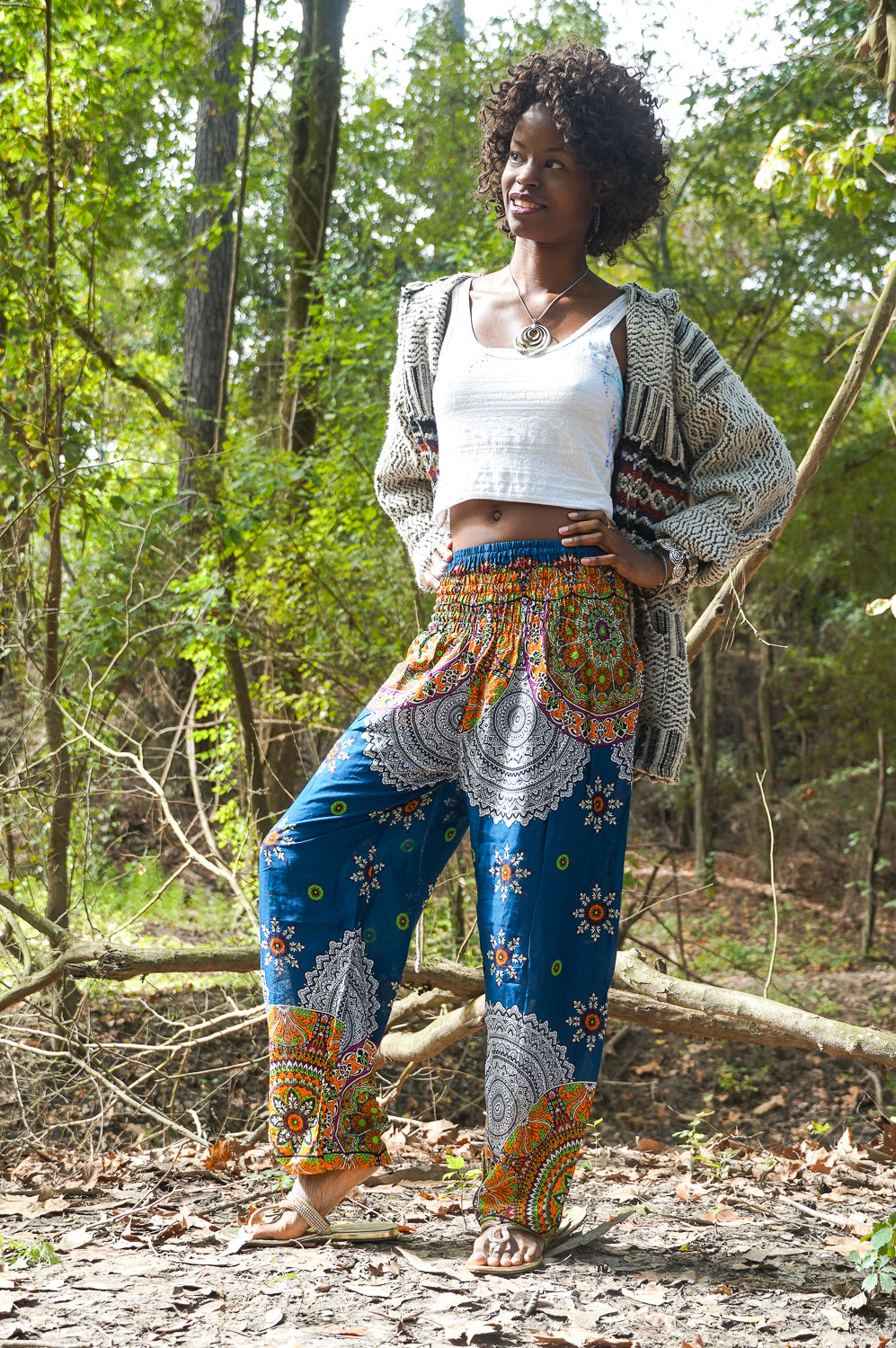 Teal Star Mandala Harem Pants