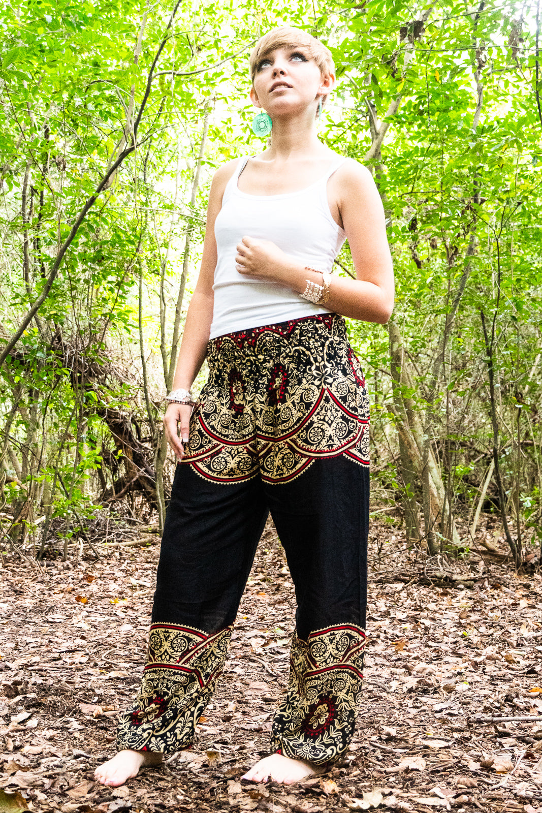 Black Luna Mandala Harem Pants