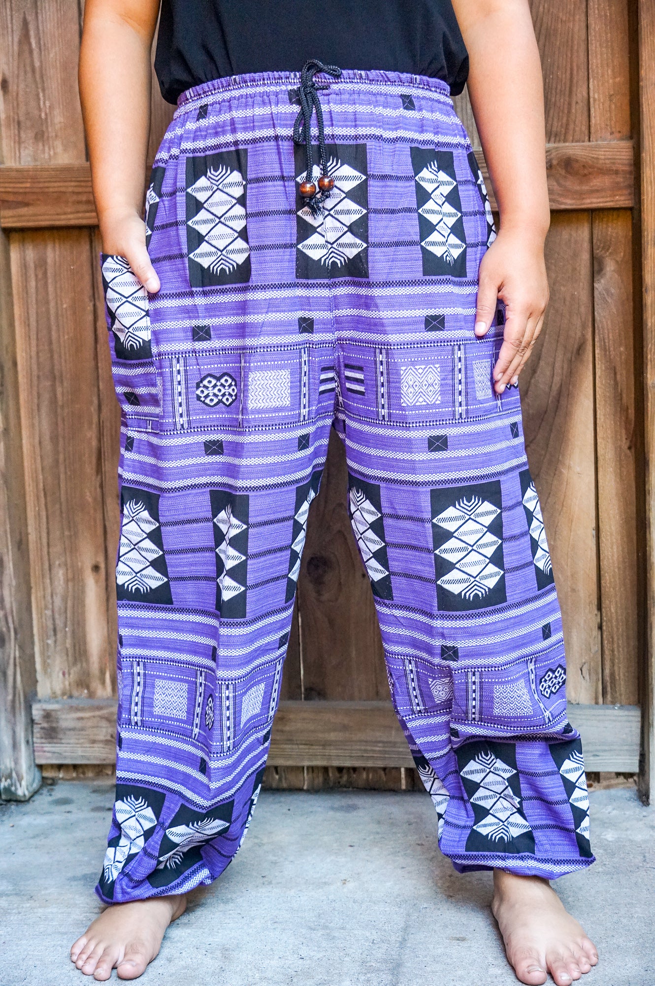 Purple Tribal Cotton Pants