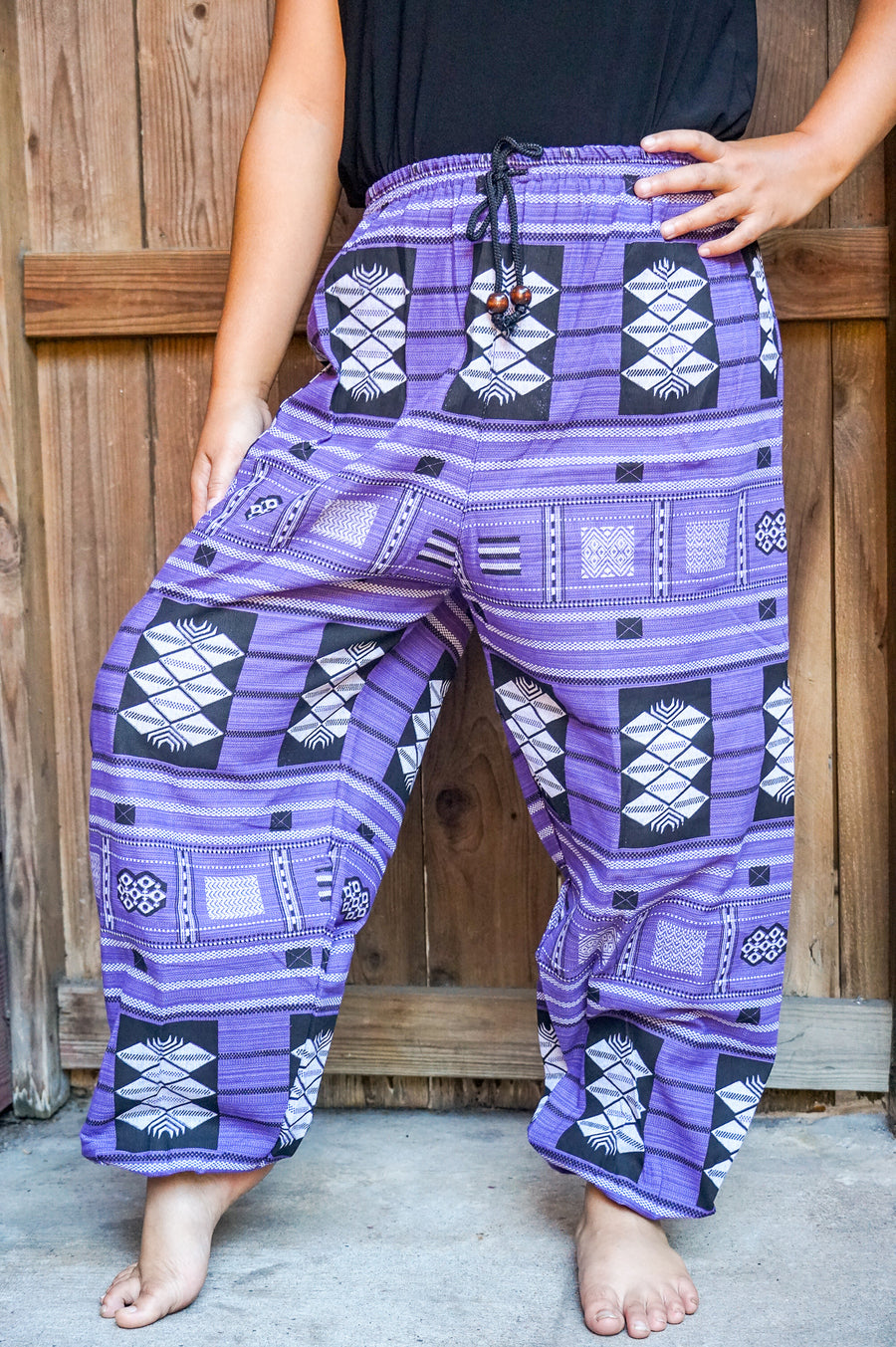 Purple Tribal Cotton Pants