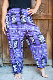 Purple Tribal Cotton Pants