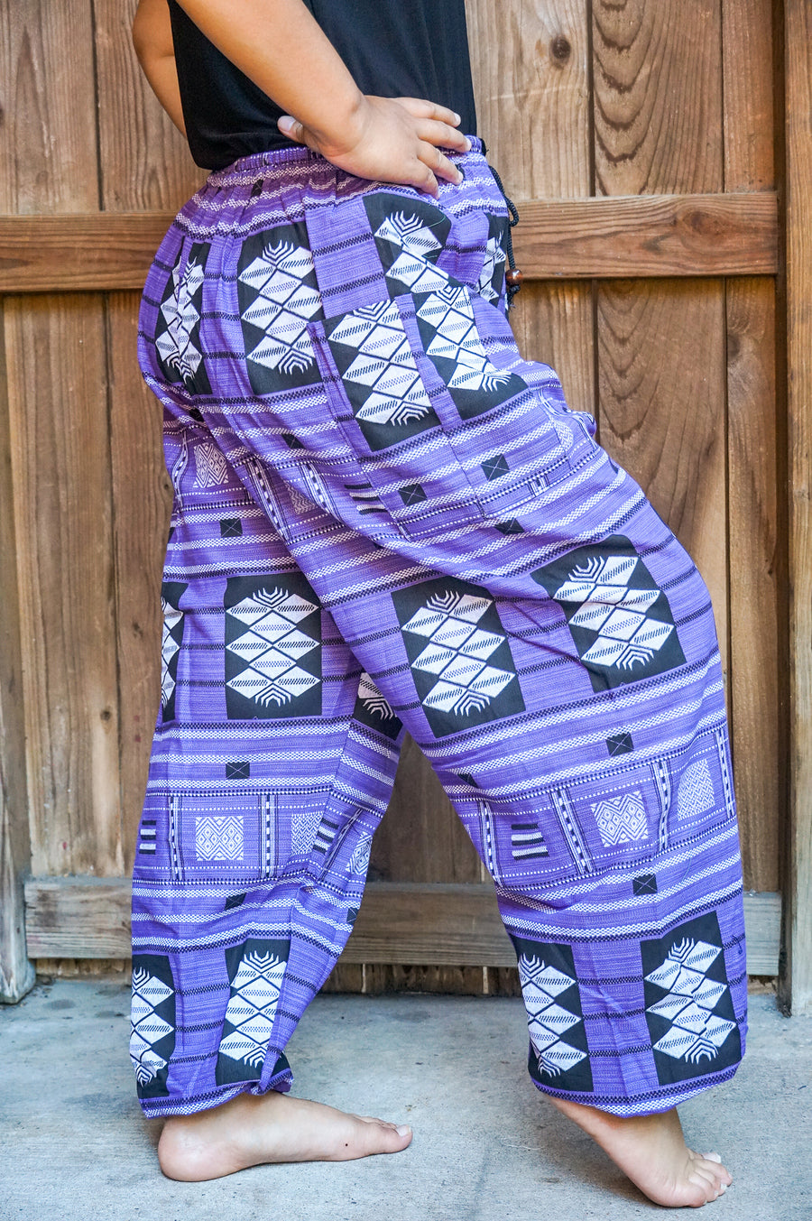 Purple Tribal Cotton Pants