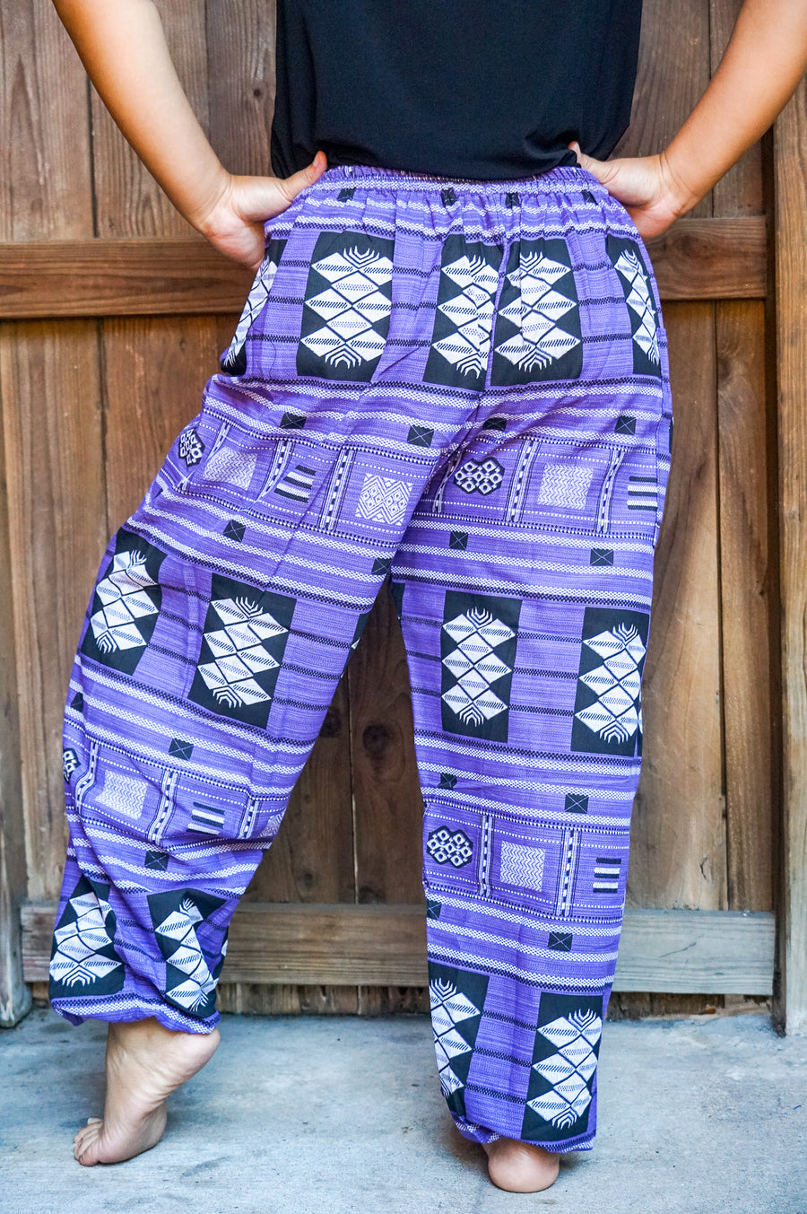 Purple Tribal Cotton Pants