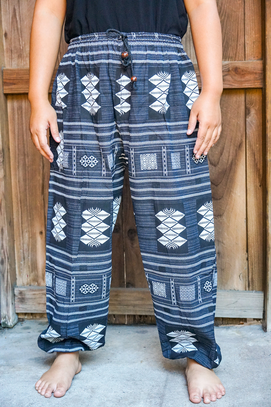 Black Tribal Cotton Pants