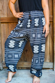 Black Tribal Cotton Pants