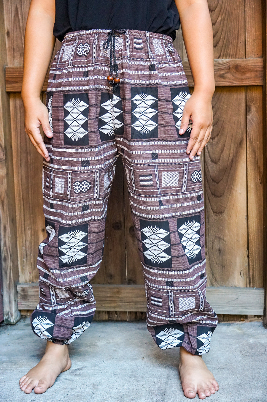 Brown Tribal Cotton Pants