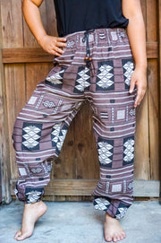 Brown Tribal Cotton Pants