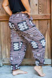 Brown Tribal Cotton Pants